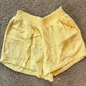 Billabong Light Yellow Smocked Shorts